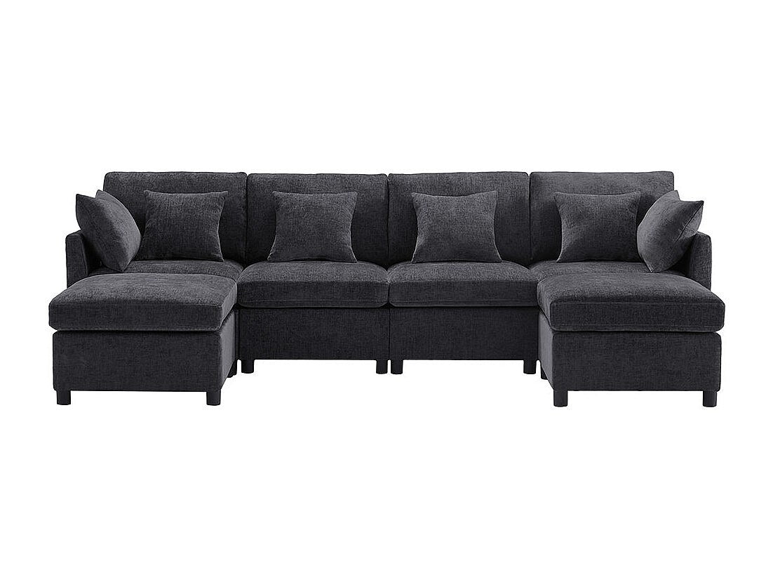 Canapé modulable gris tissu