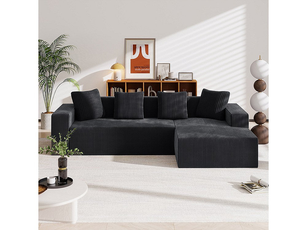 Canapé modulable noir tissu