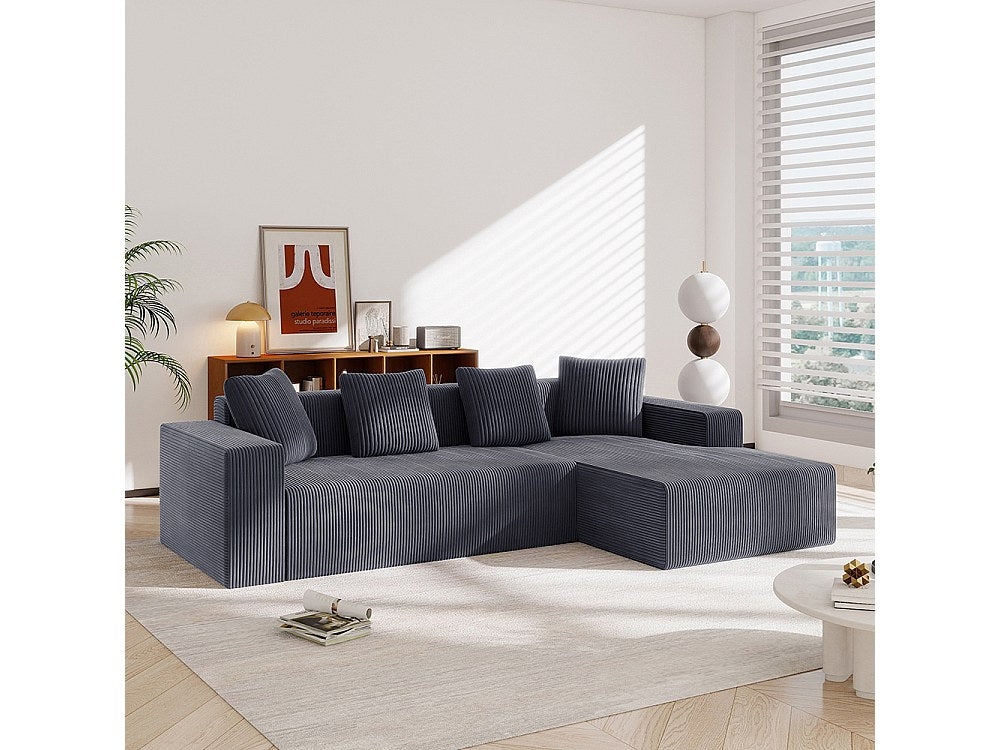 Canapé modulable gris tissu