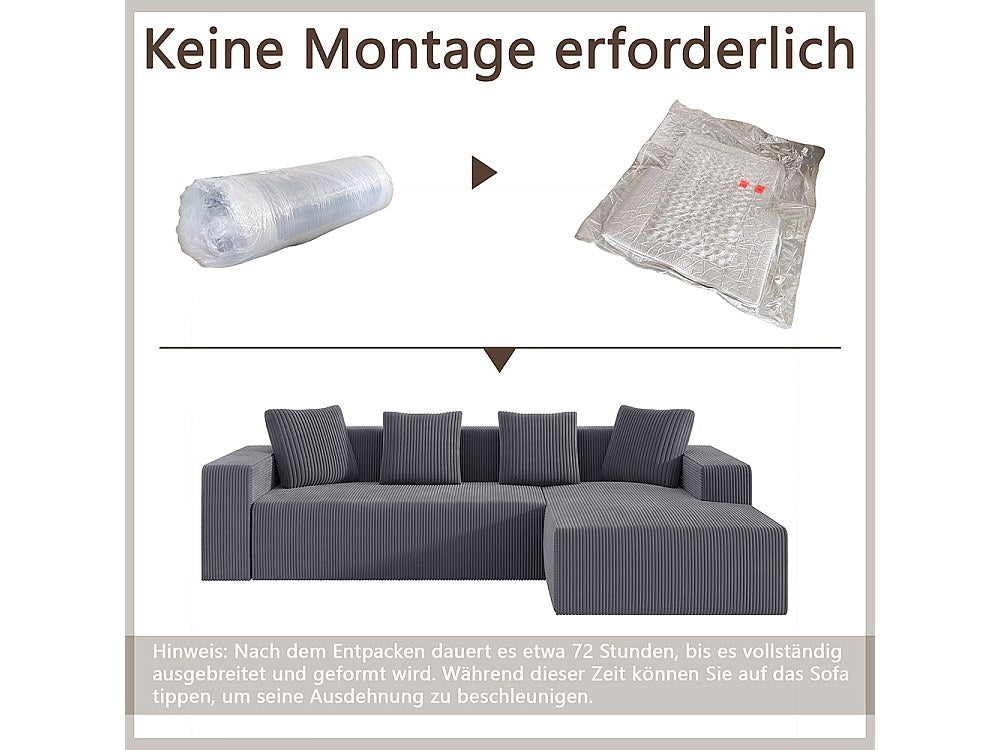 Canapé modulable gris tissu