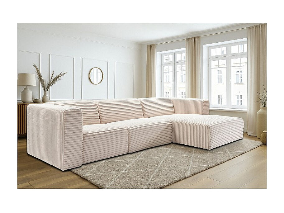 Angle pour canapé modulable 5 places beige tissu