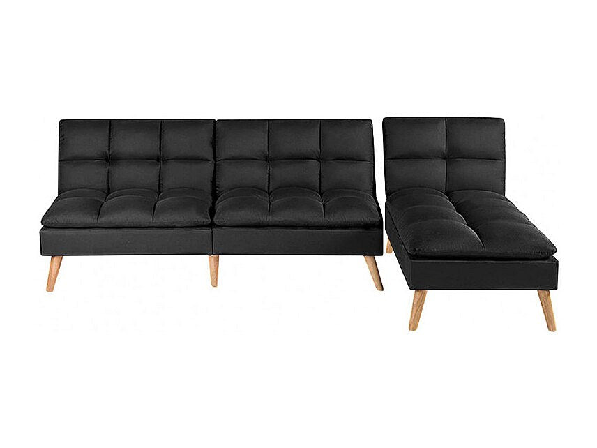Canapé modulable convertible noir tissu