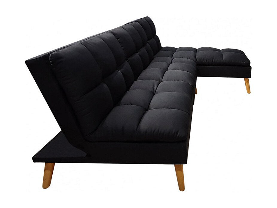 Canapé modulable convertible noir tissu
