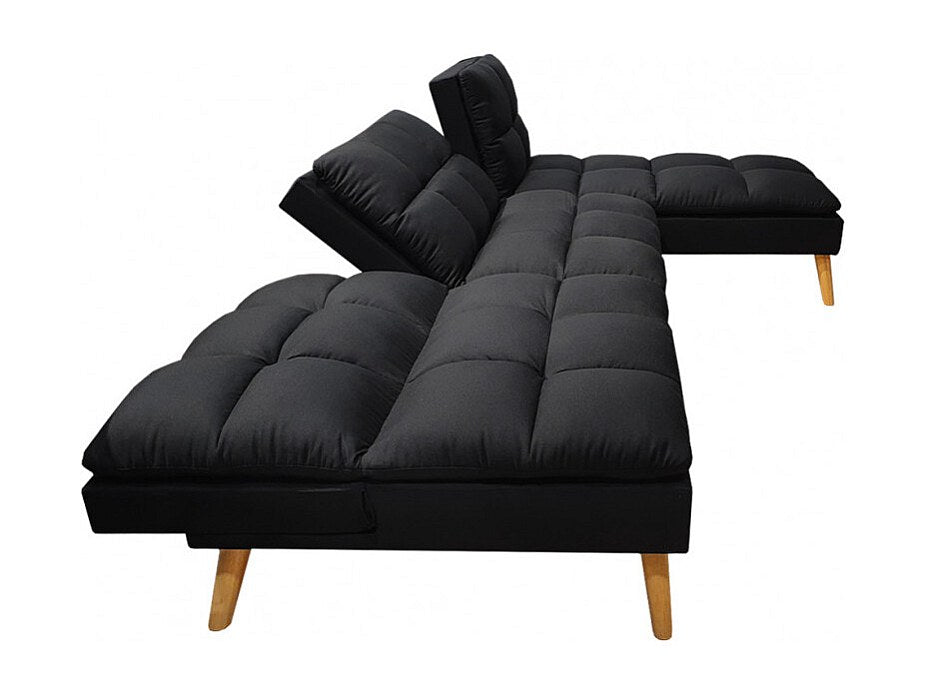 Canapé modulable convertible noir tissu