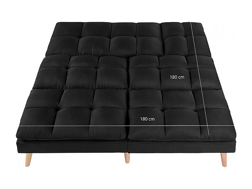 Canapé modulable convertible noir tissu