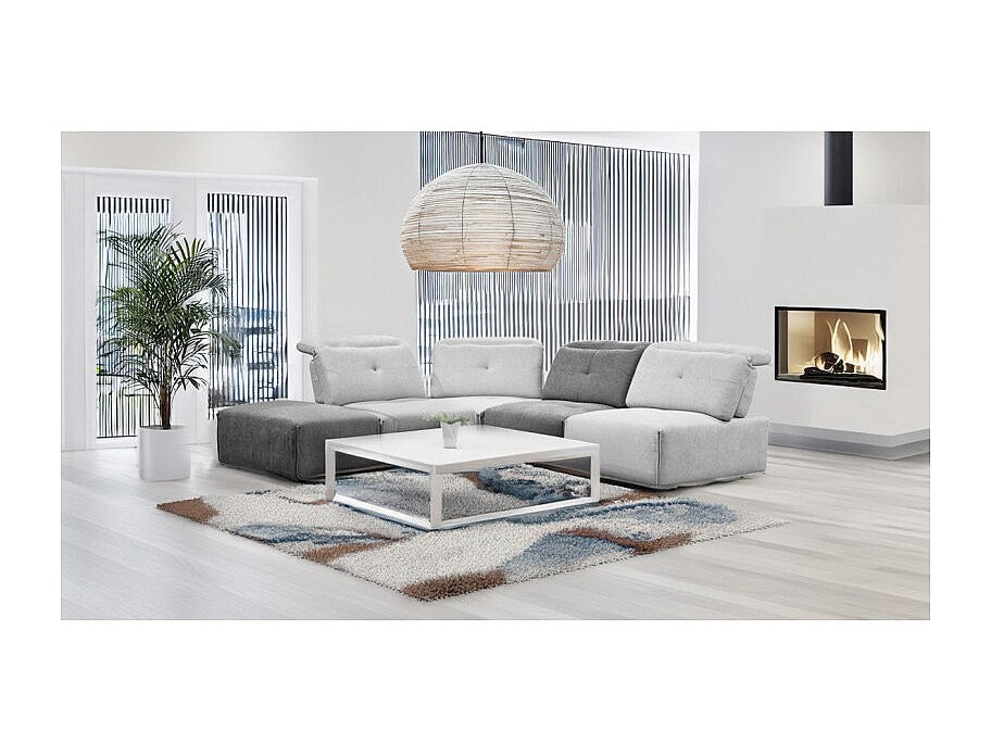 Angle pour canapé modulable gris tissu - Living