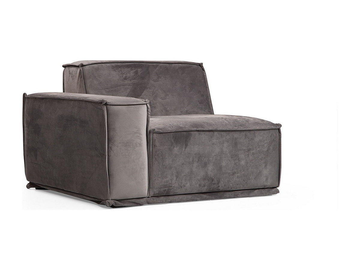 Canapé modulable 3 places gris tissu