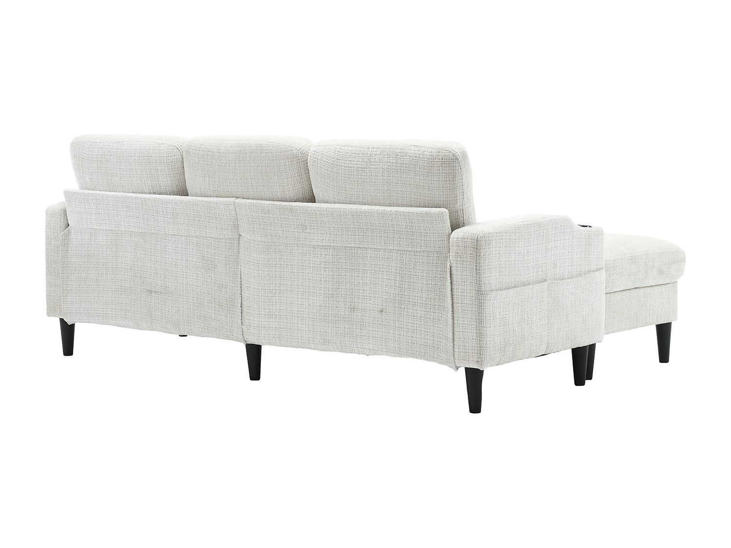 Pouf pour canapé modulable 4 places beige tissu