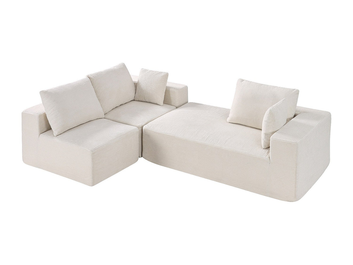 Méridienne pour canapé modulable beige velours
