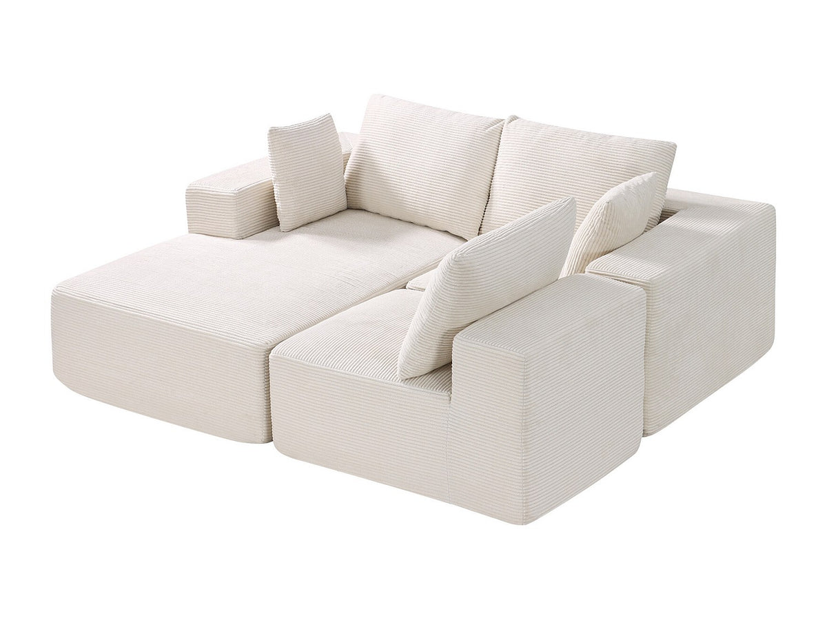 Méridienne pour canapé modulable beige velours