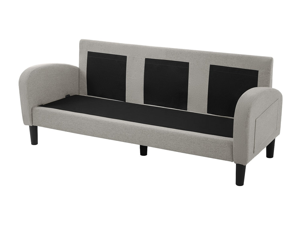 Méridienne pour canapé modulable 3 places gris tissu