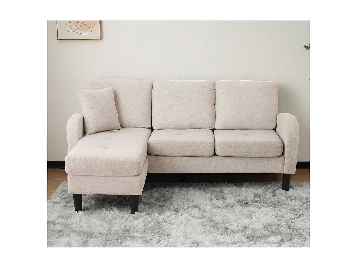 Méridienne pour canapé modulable 3 places beige tissu