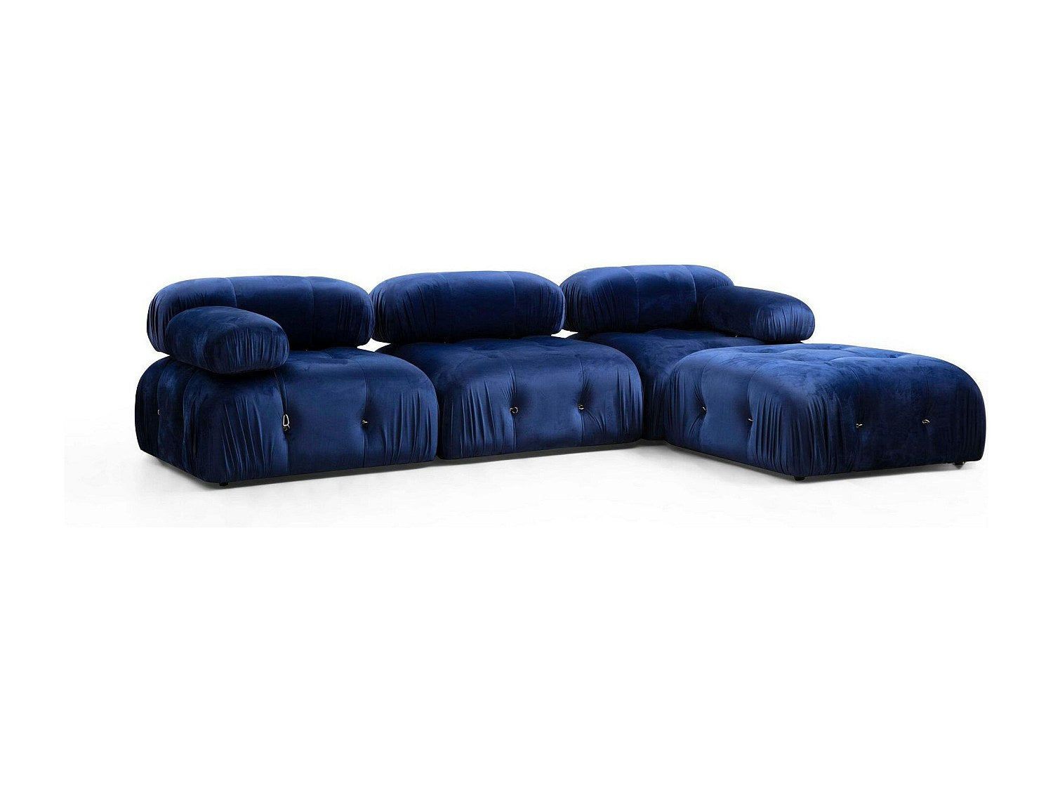 Angle pour canapé modulable bleu velours