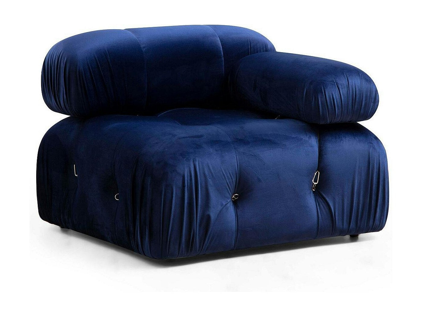 Angle pour canapé modulable bleu velours