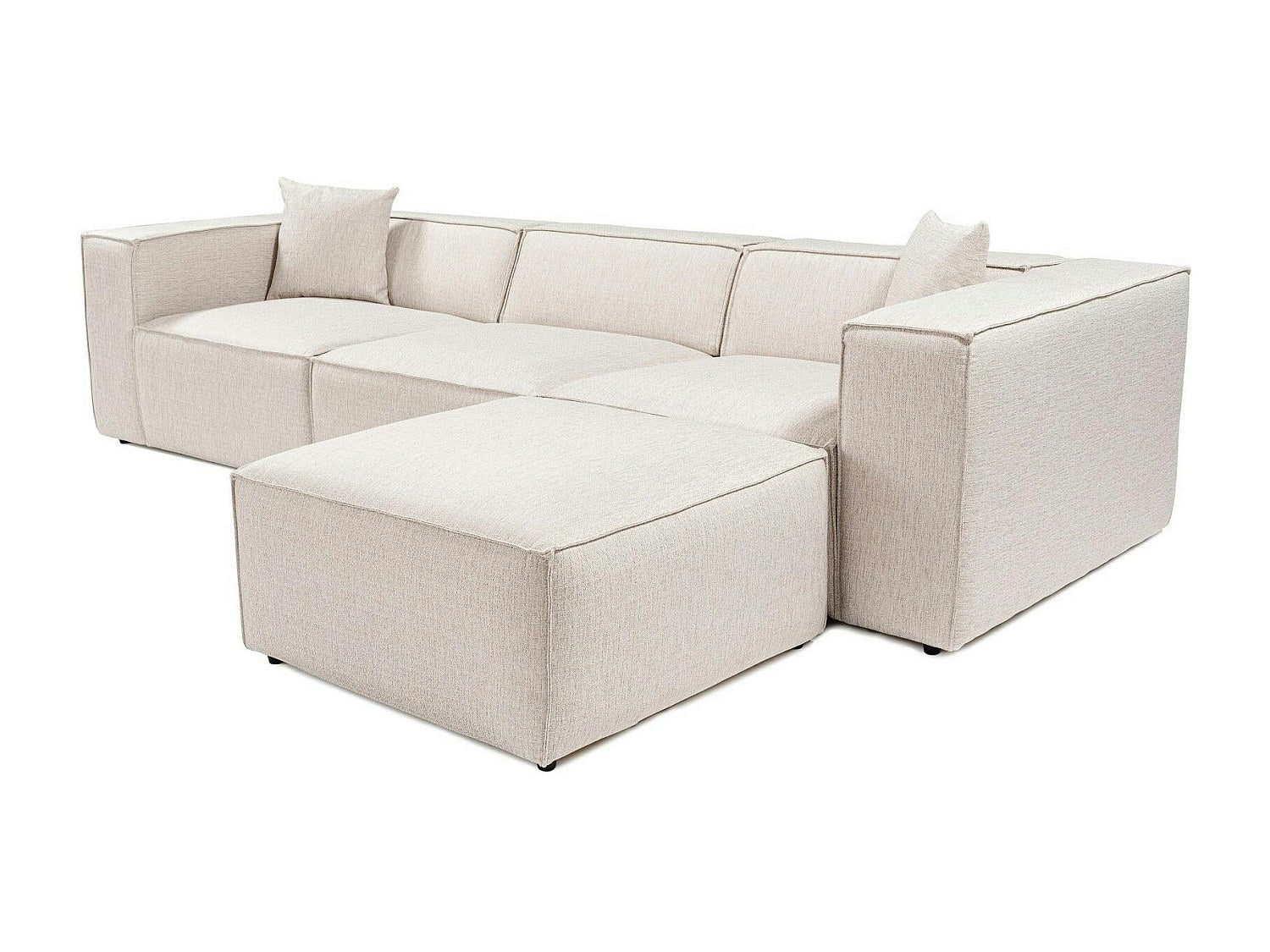 Angle pour canapé modulable blanc tissu