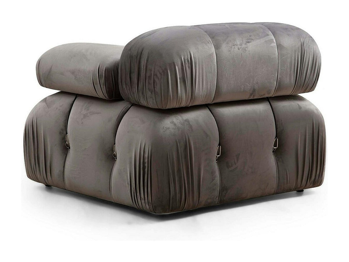 Angle pour canapé modulable gris velours