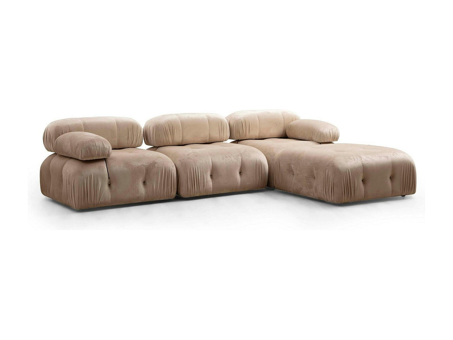 Angle pour canapé modulable beige velours