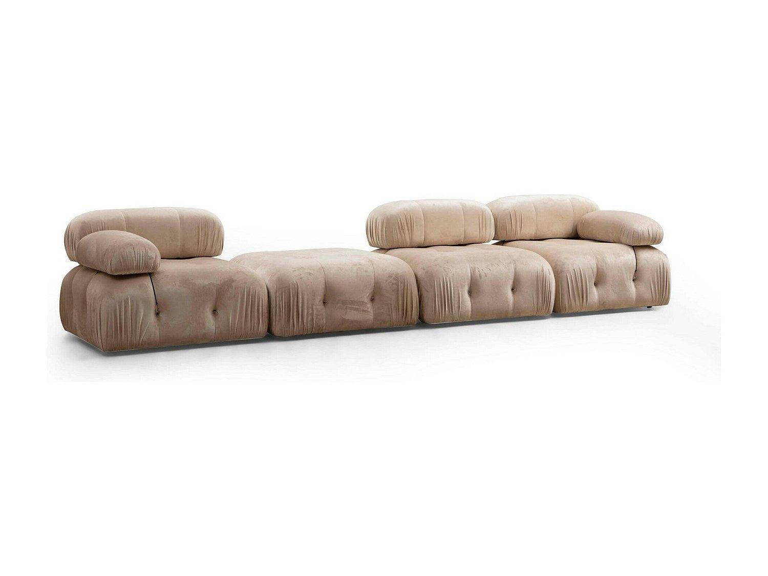 Angle pour canapé modulable beige velours
