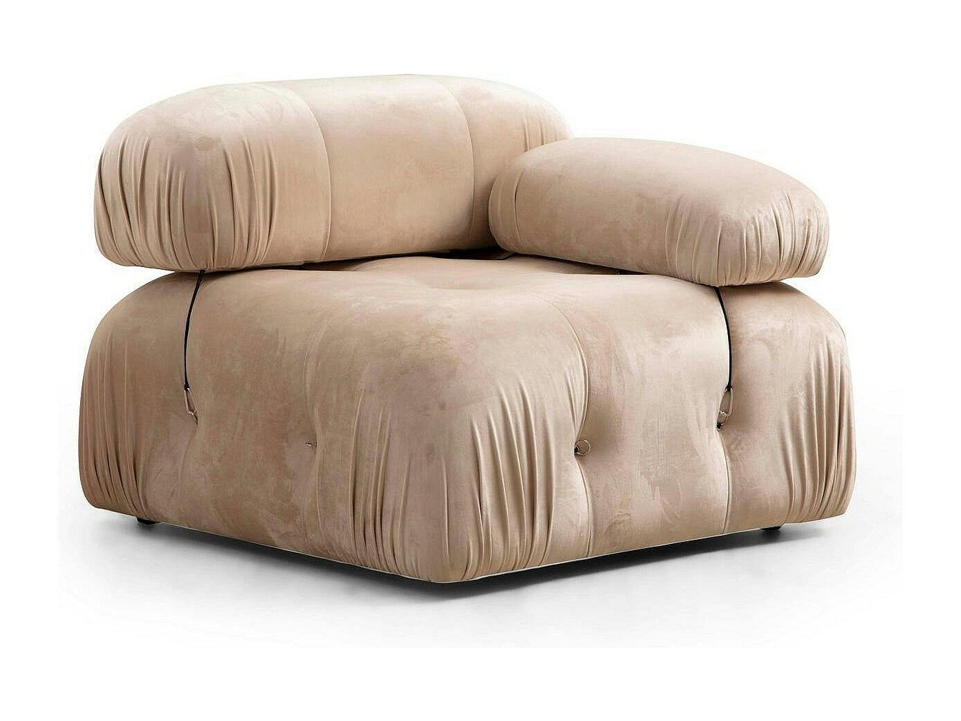 Angle pour canapé modulable beige velours
