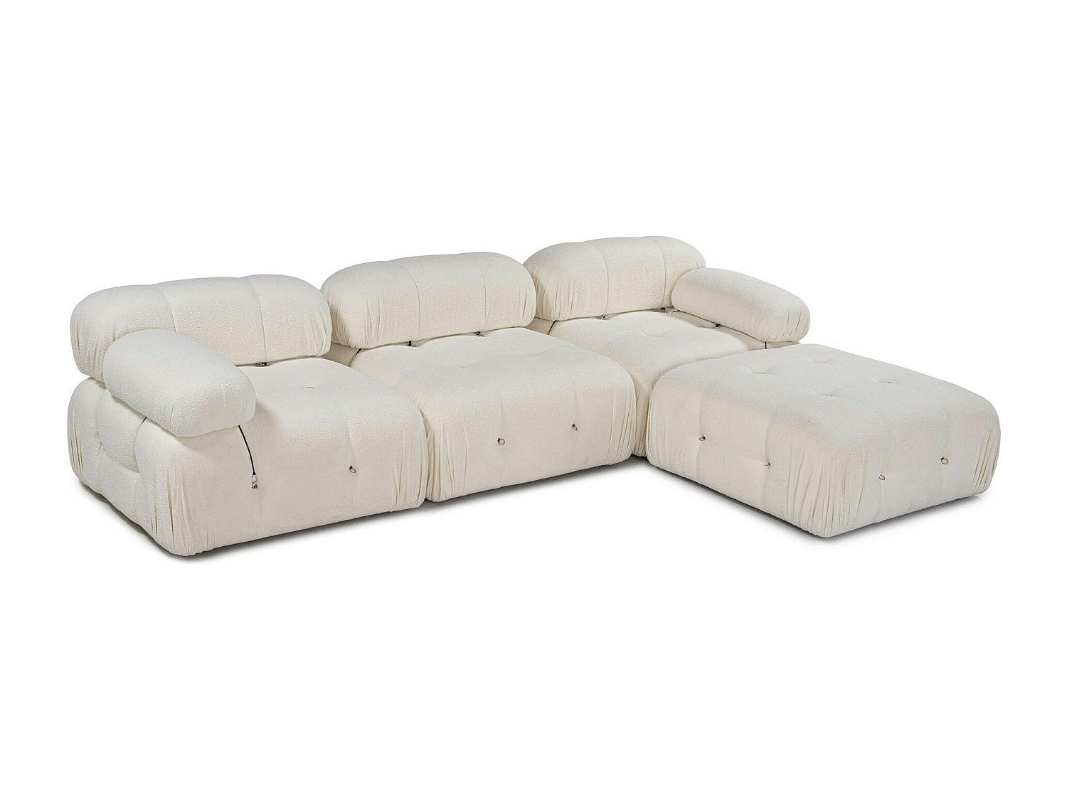 Angle pour canapé modulable blanc tissu