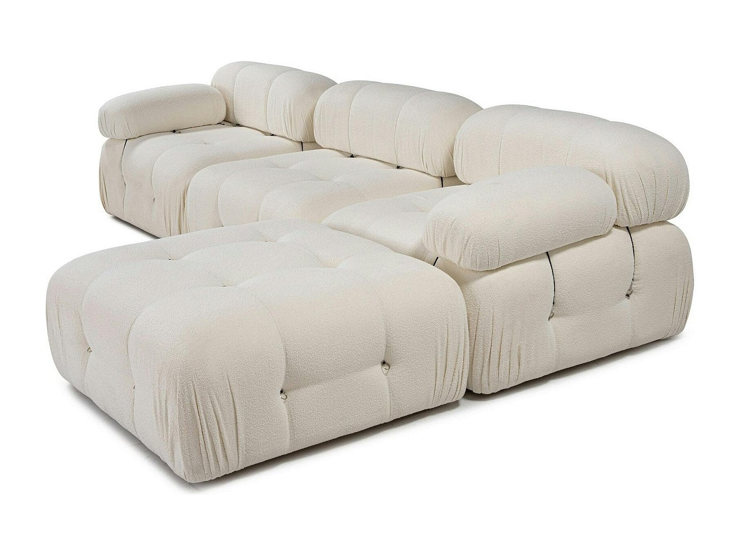 Angle pour canapé modulable blanc tissu