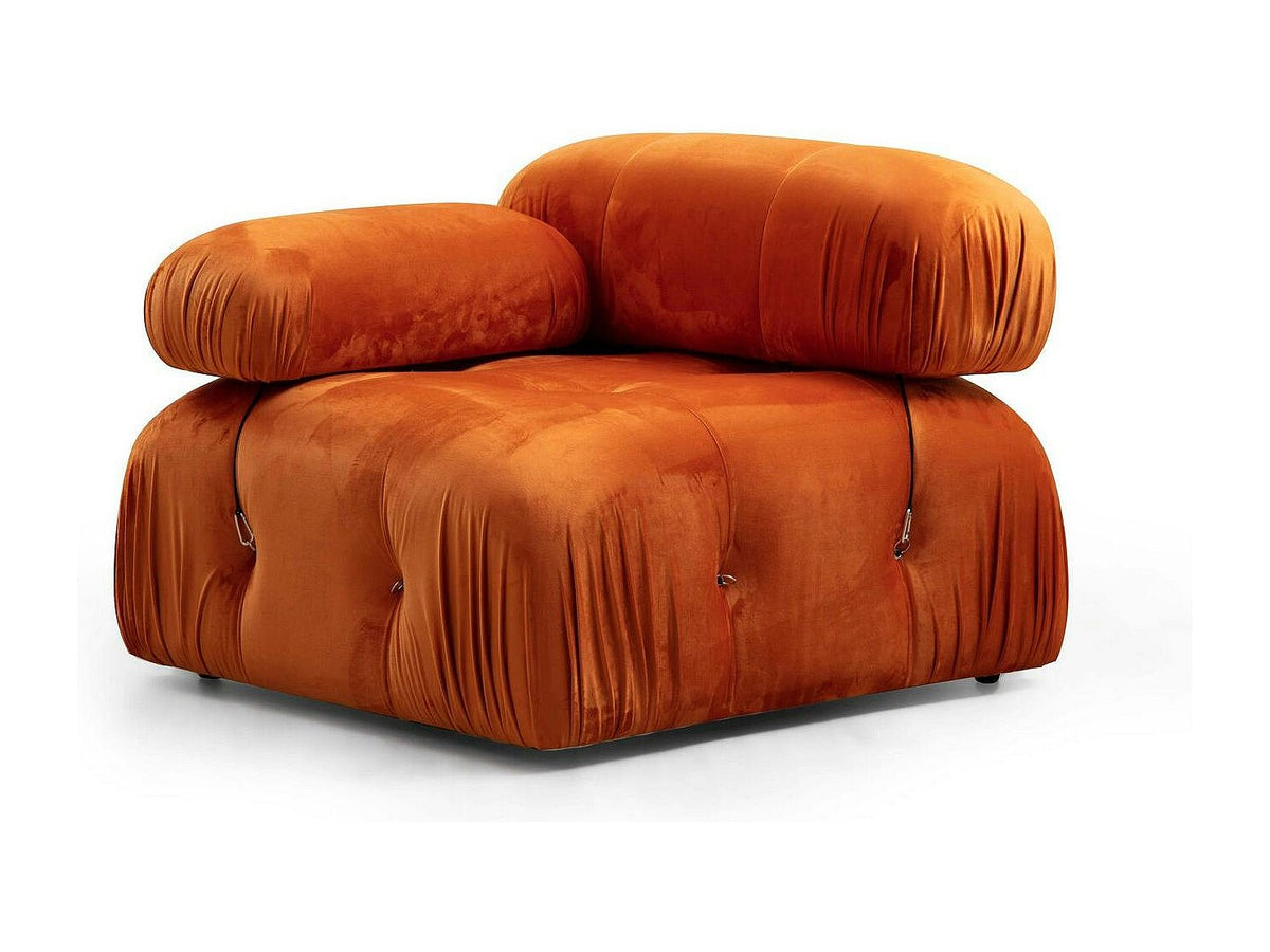 Angle pour canapé modulable orange velours