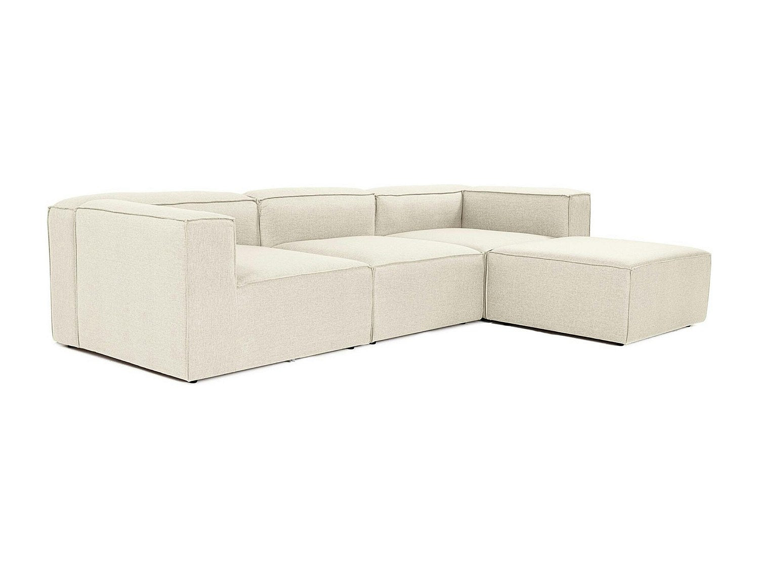 Angle pour canapé modulable blanc tissu
