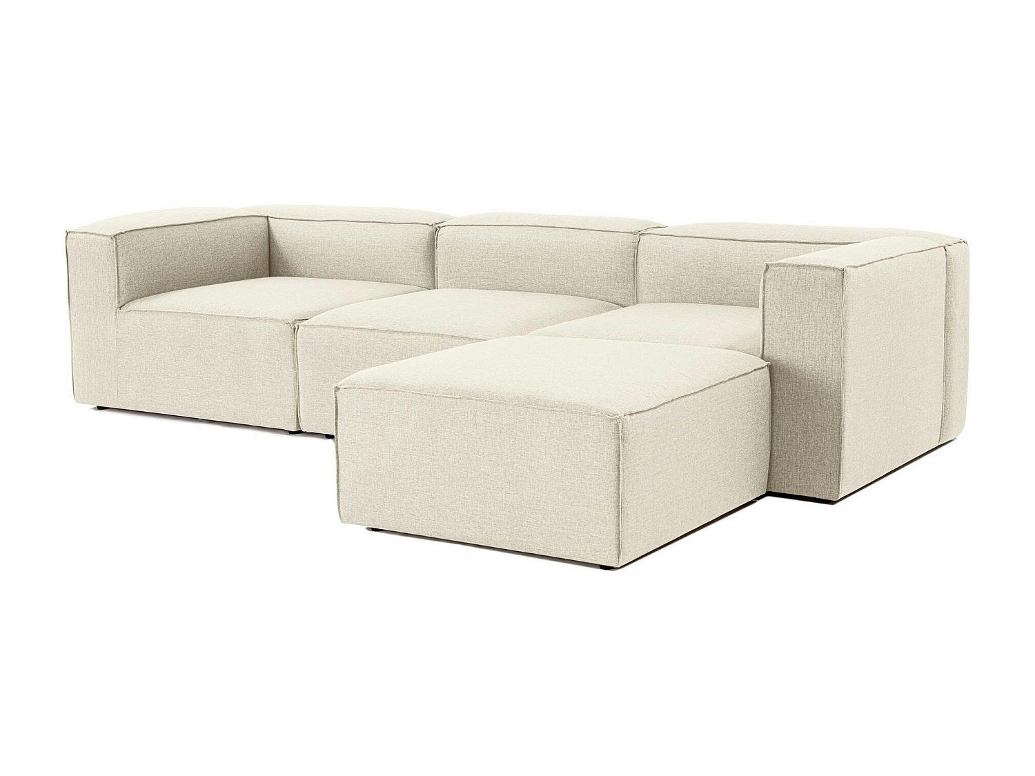 Angle pour canapé modulable blanc tissu