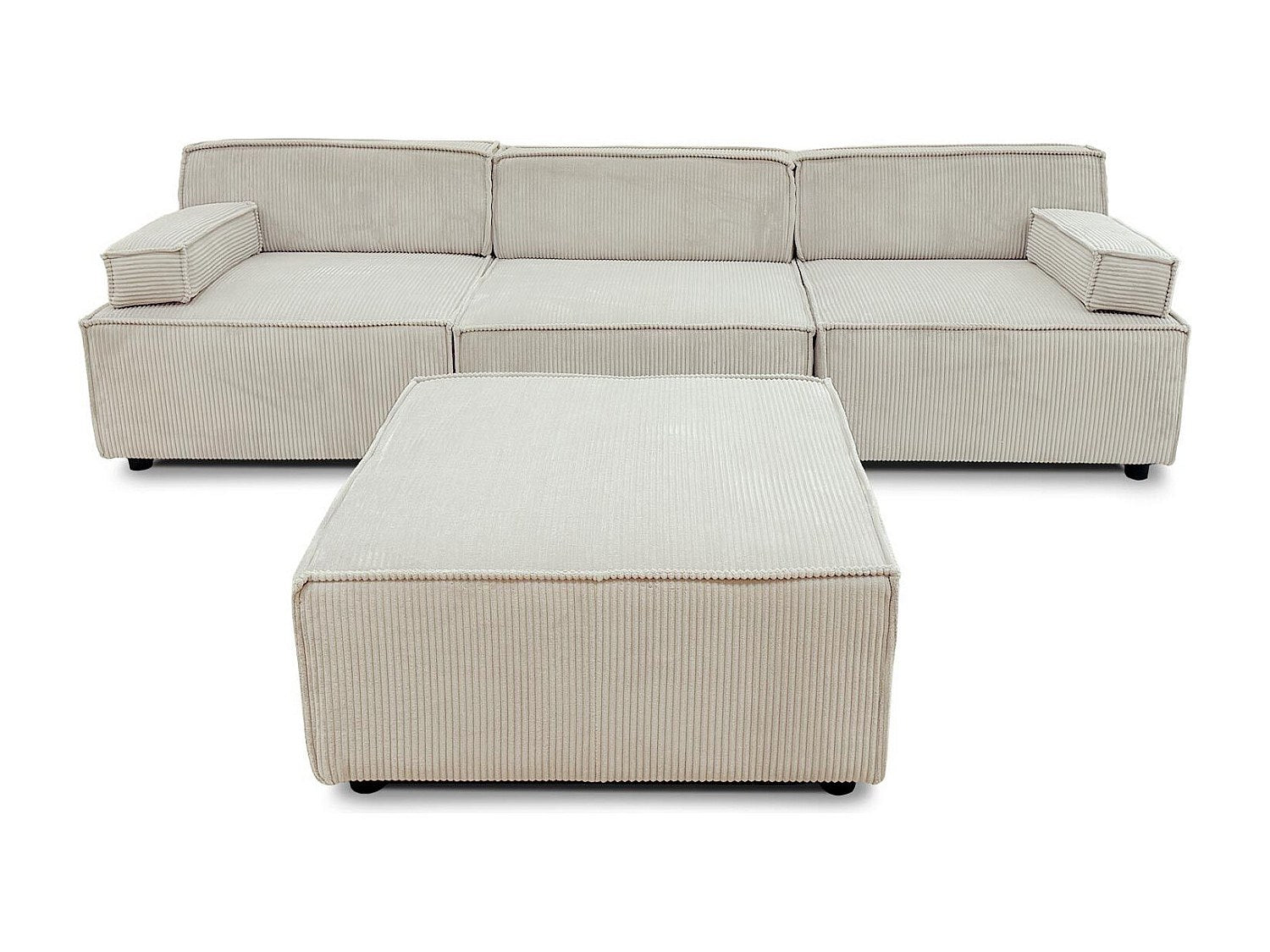 Canapé modulable beige velours