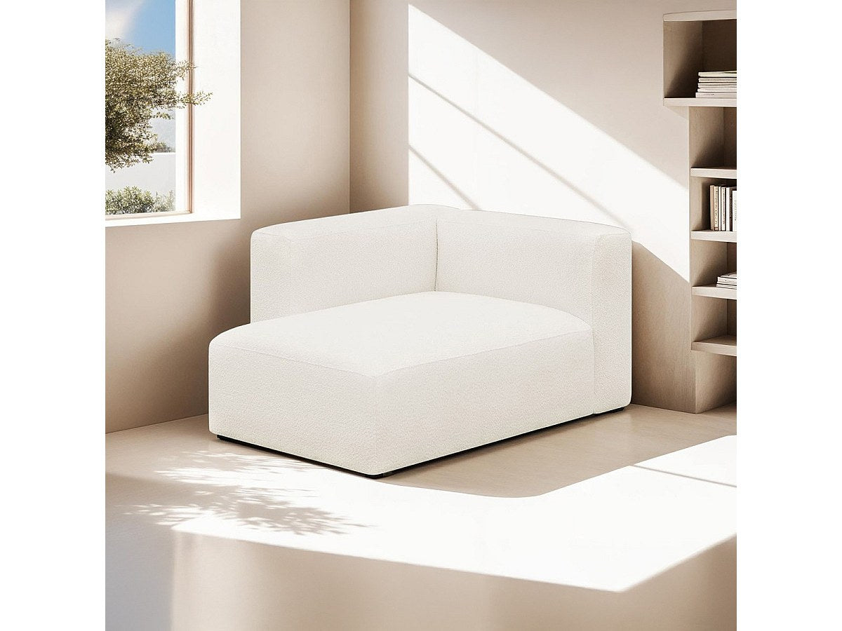 Méridienne pour canapé modulable beige tissu