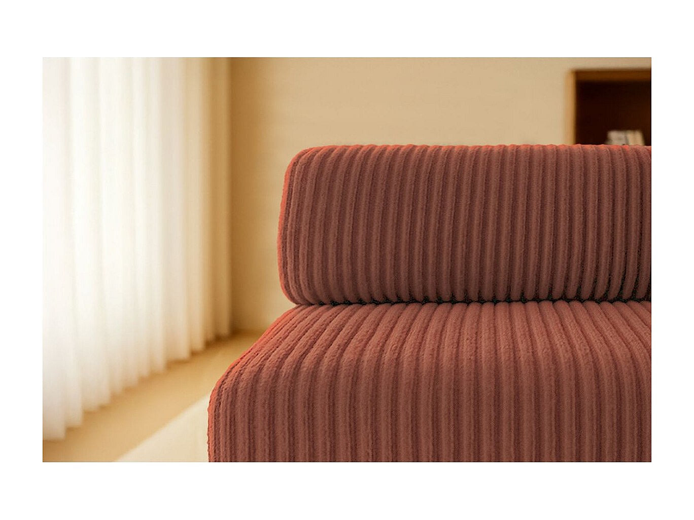 Canapé modulable convertible 2 places orange velours