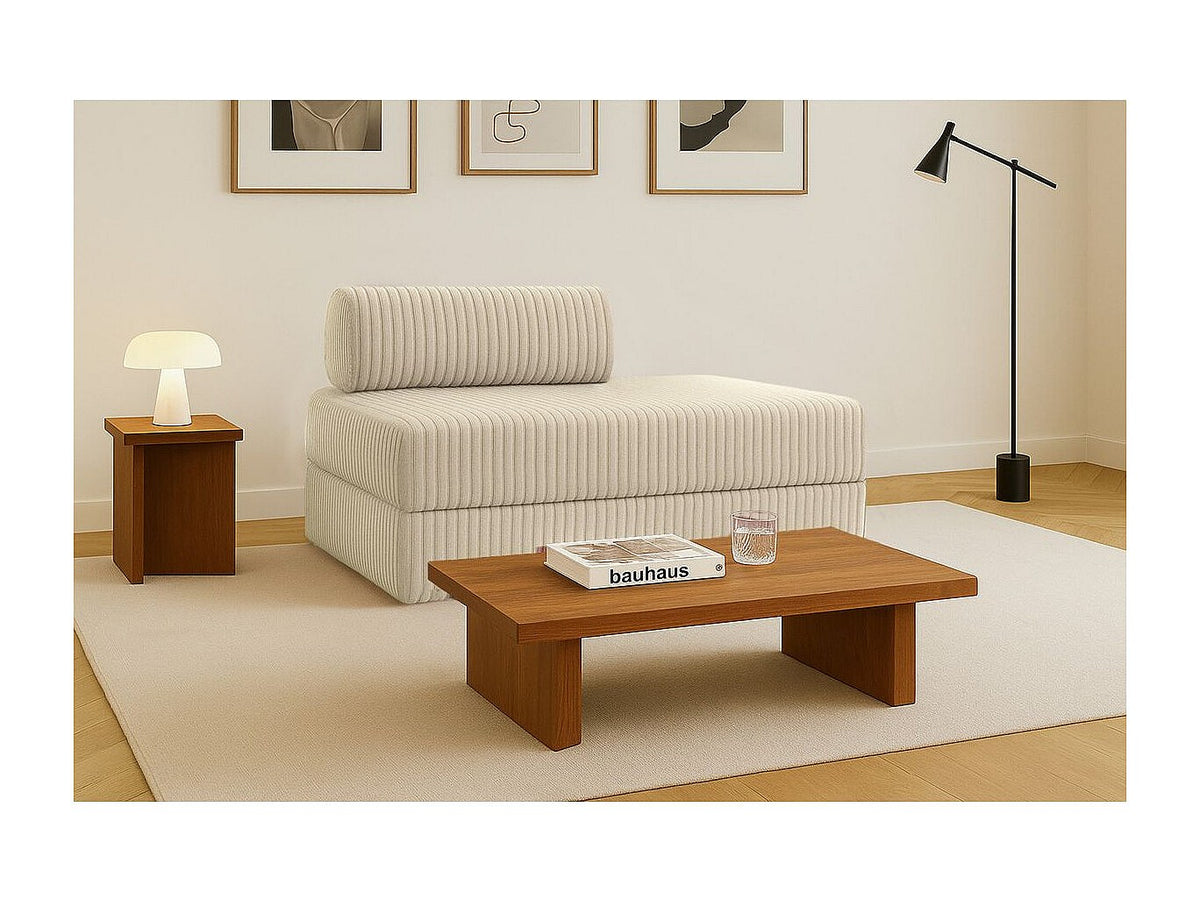 Canapé modulable convertible 2 places beige velours