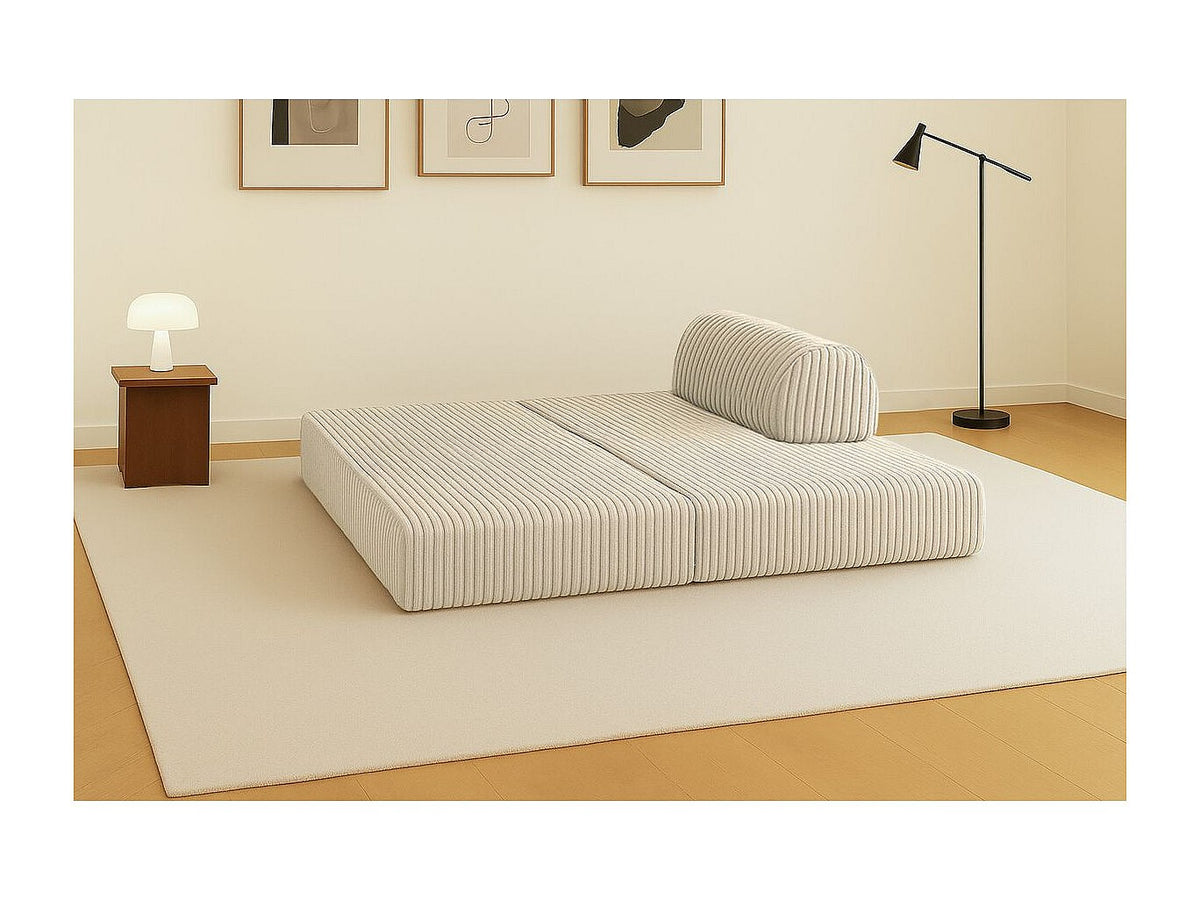 Canapé modulable convertible 2 places beige velours