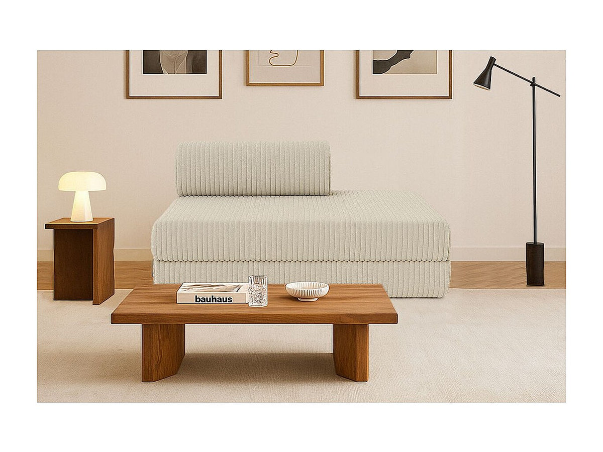 Canapé modulable convertible 2 places beige velours