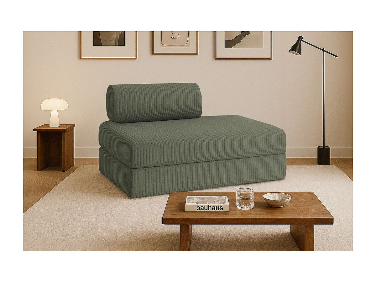 Canapé modulable convertible 2 places vert velours