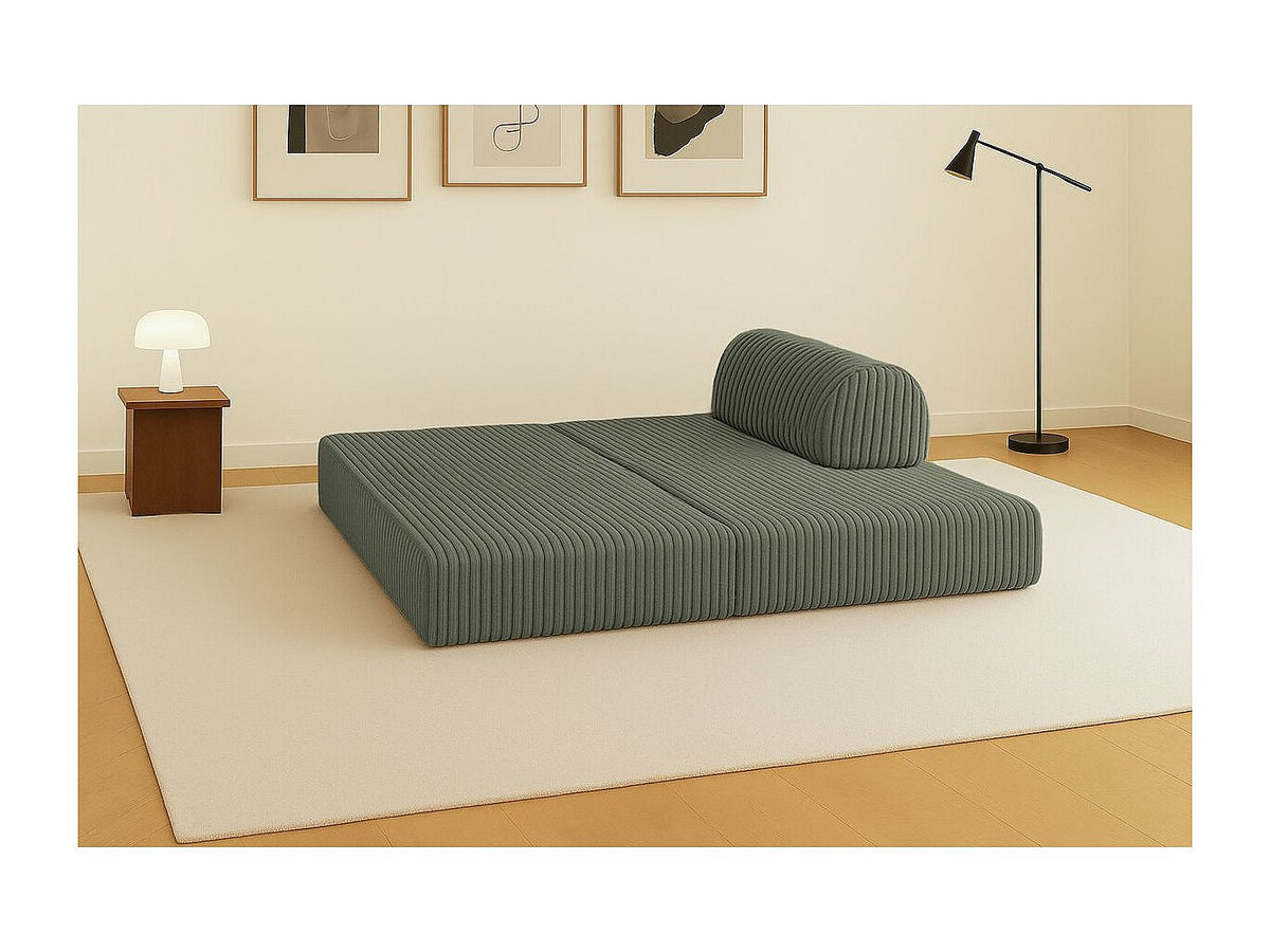 Canapé modulable convertible 2 places vert velours