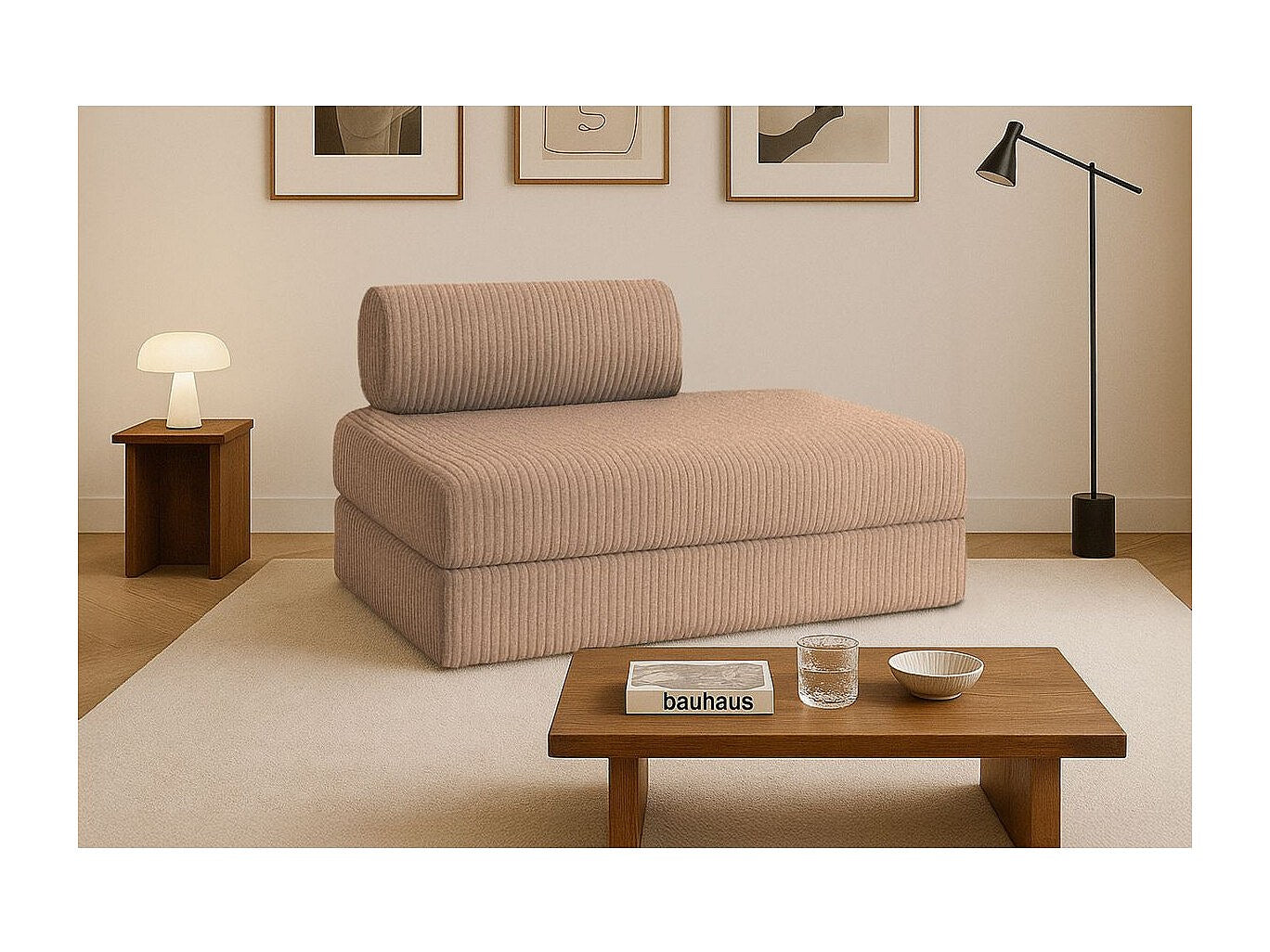 Canapé modulable convertible 2 places marron velours