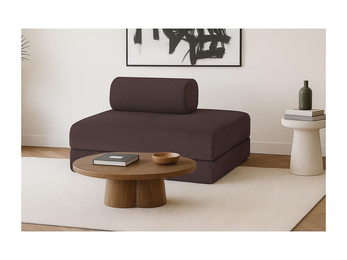 Canapé modulable convertible 2 places marron velours