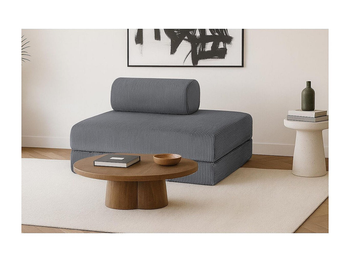 Canapé modulable convertible 2 places gris velours