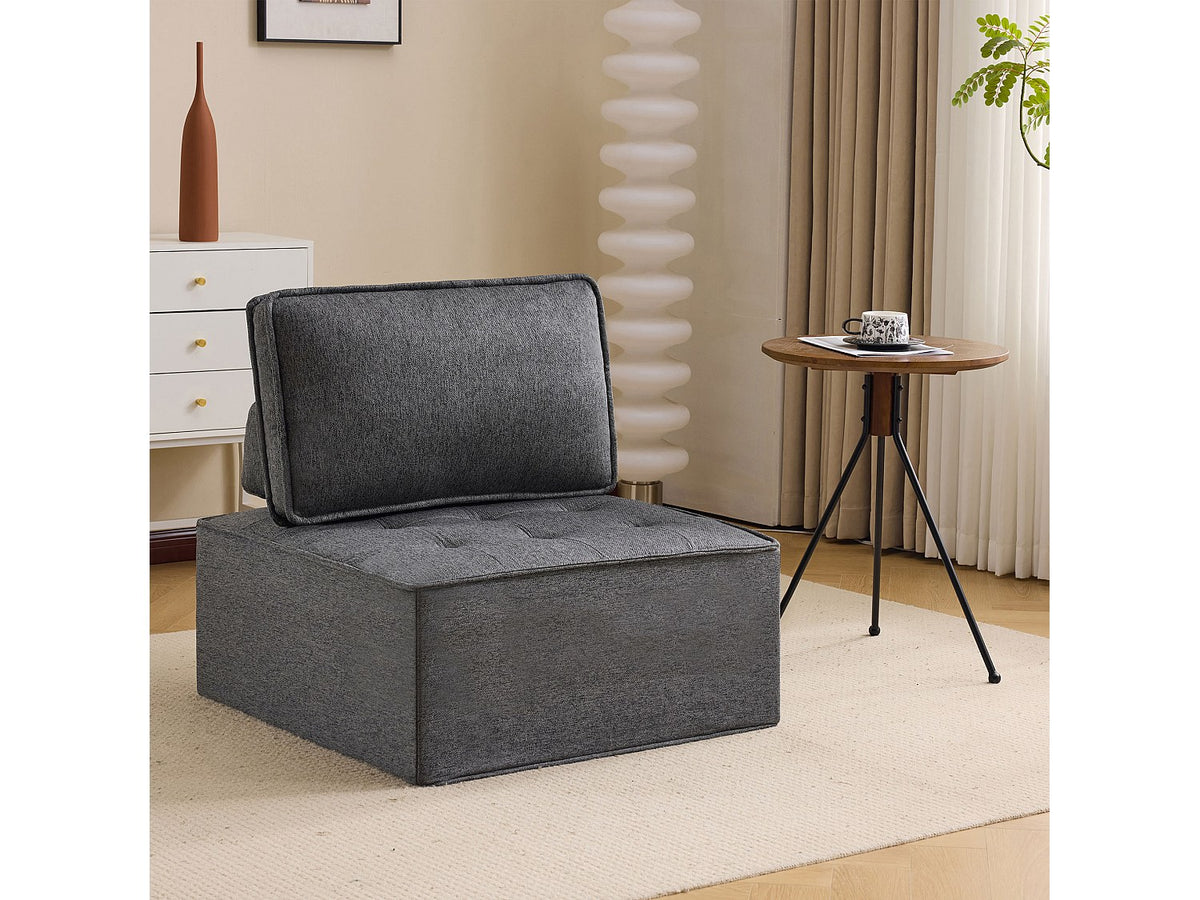 Angle pour canapé modulable gris tissu