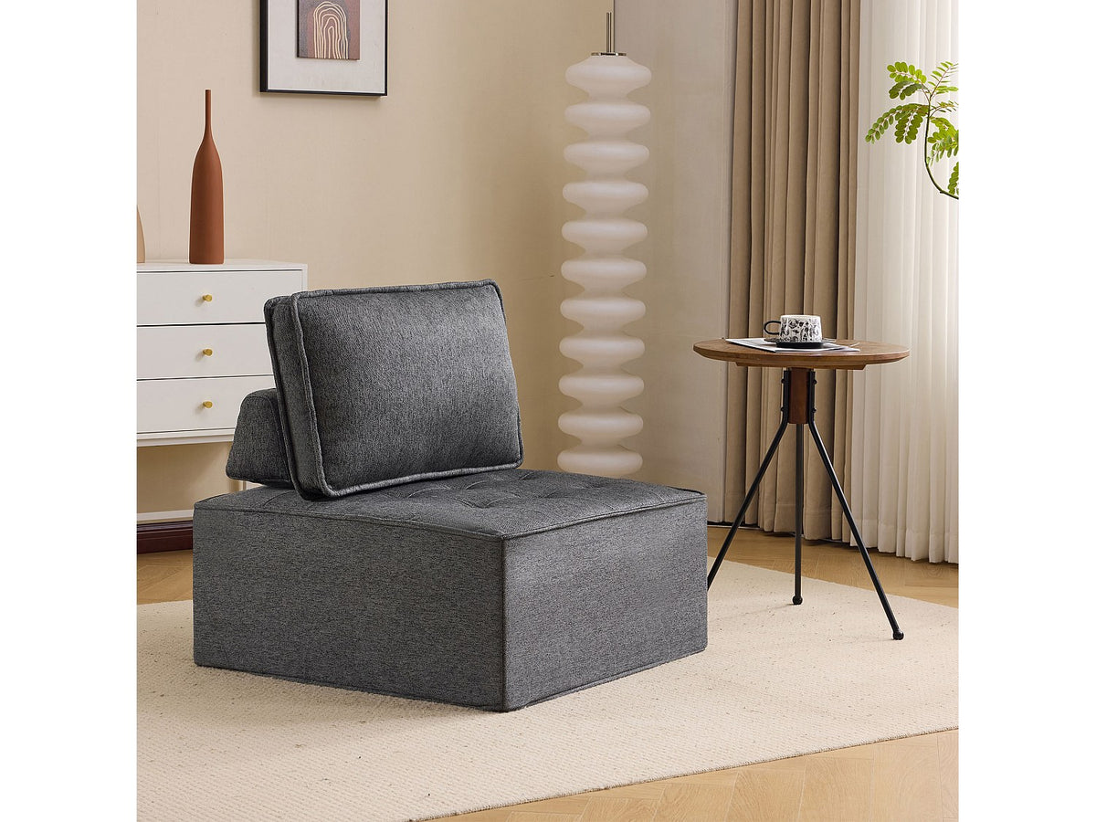 Angle pour canapé modulable gris tissu