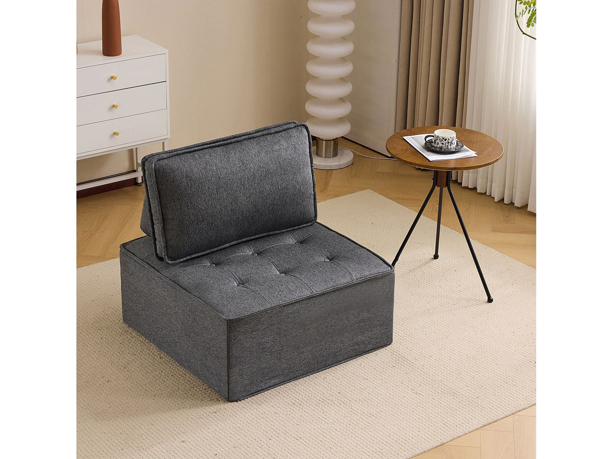 Angle pour canapé modulable gris tissu