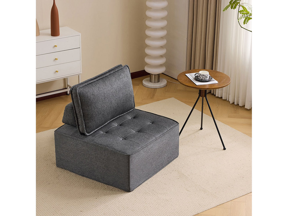 Angle pour canapé modulable gris tissu