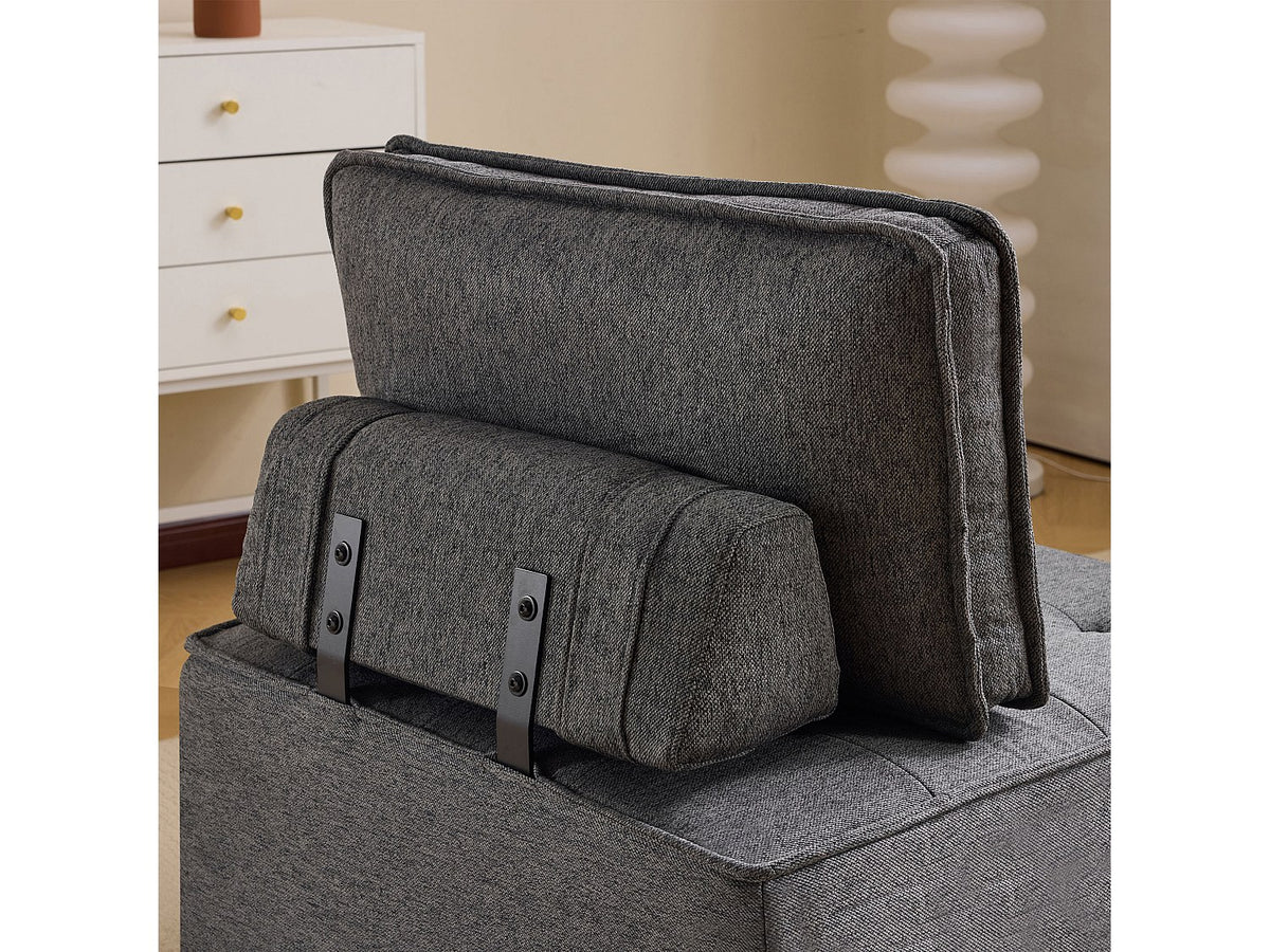 Angle pour canapé modulable gris tissu