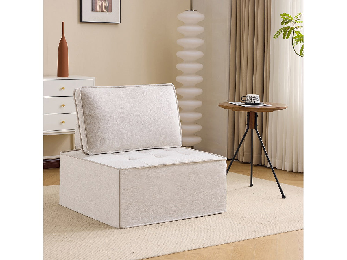 Canapé modulable beige tissu