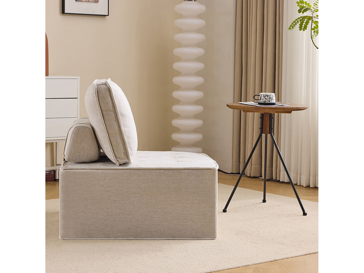 Canapé modulable beige tissu