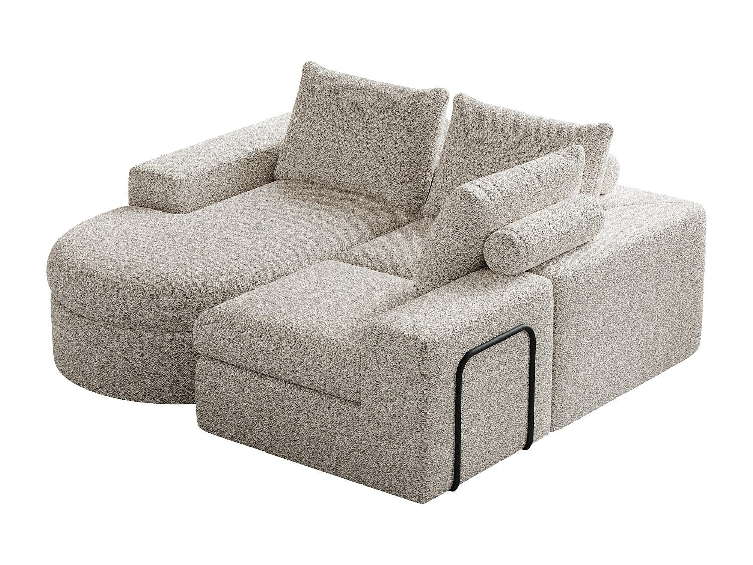 Méridienne pour canapé modulable 3 places beige tissu