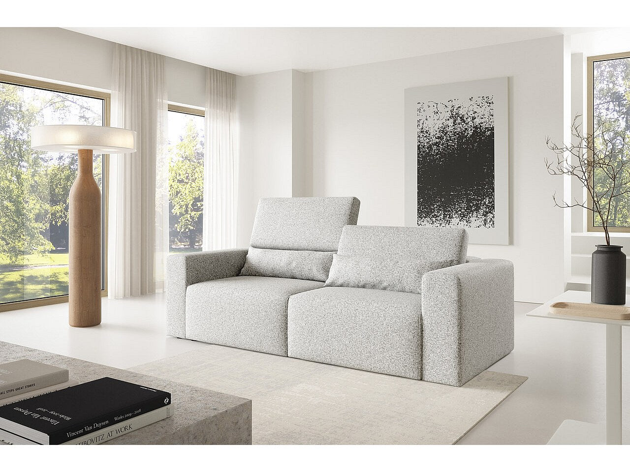 Canapé modulable beige tissu
