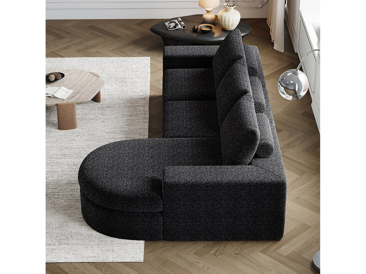 Canapé modulable noir tissu