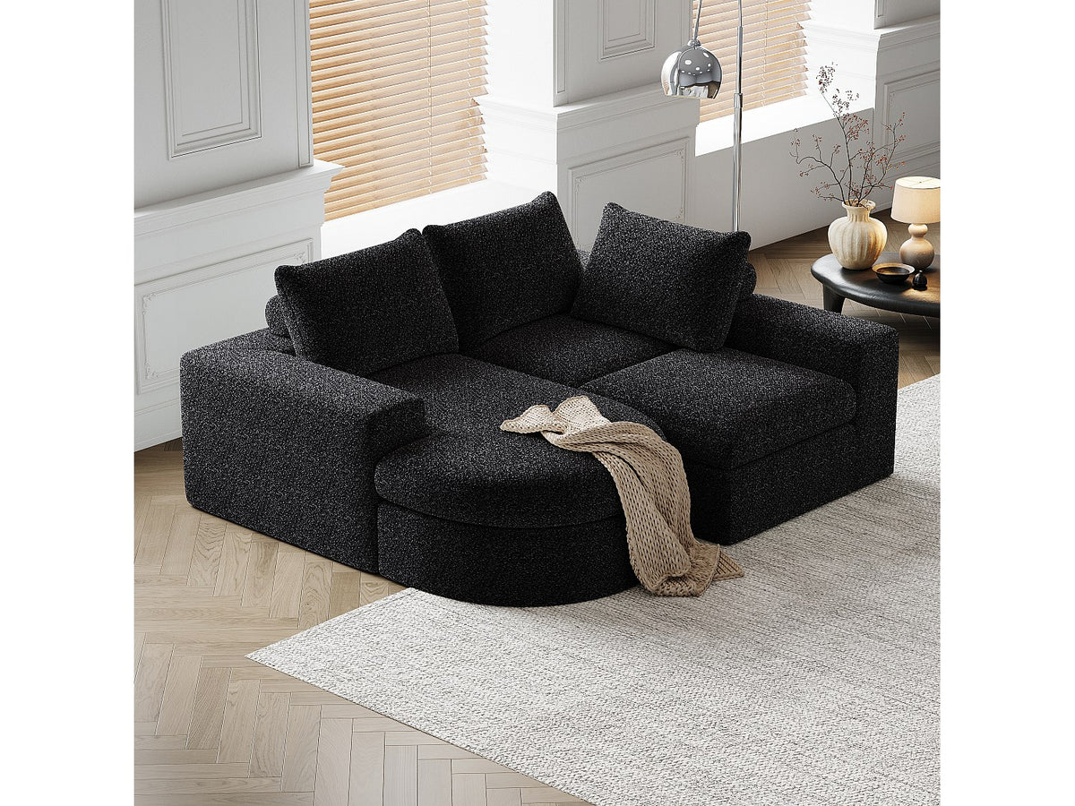 Canapé modulable noir tissu